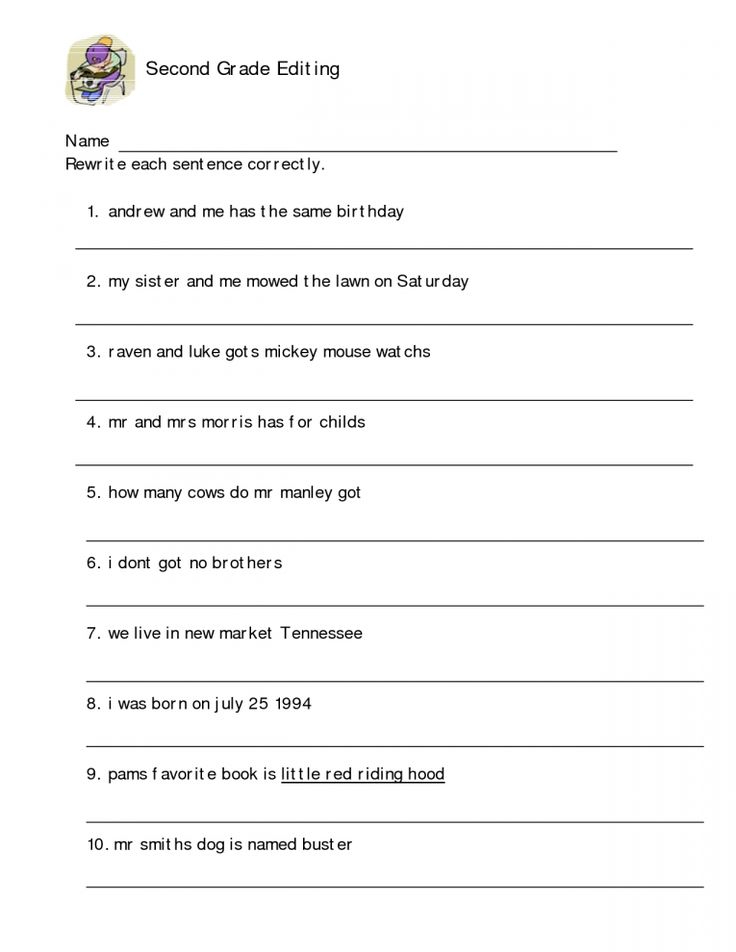 11 3Rd Grade Sentence Editing Worksheets Sentence Correction