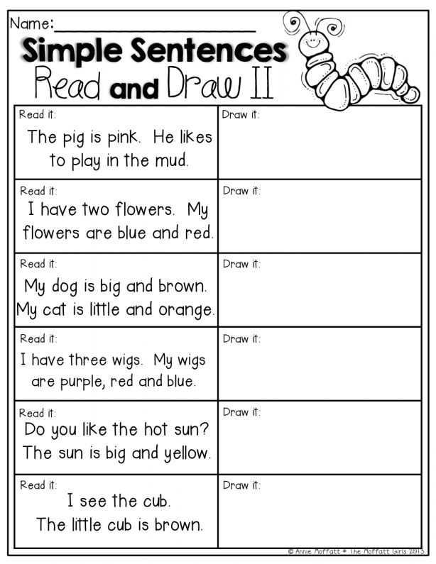 11 Simple Sentences For Kindergarten Worksheet Kindergarten