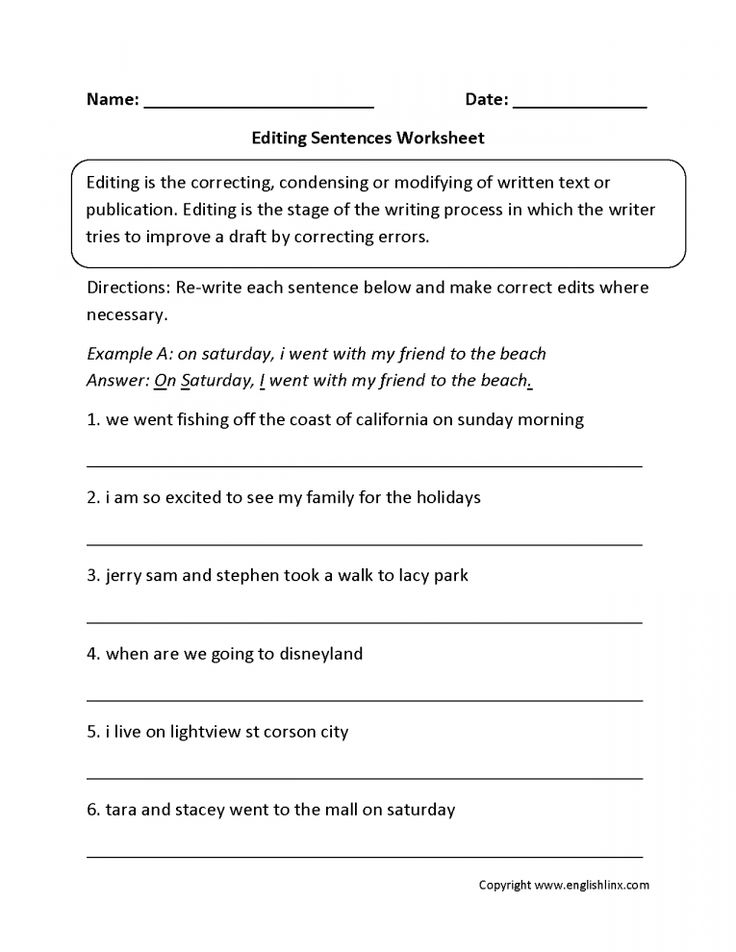 16 Proofreading Worksheets 5Th Grade In 2020 Sentence Correction 