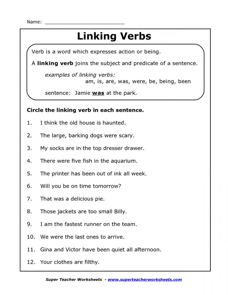 17 Linking Verbs Worksheet 2Nd Grade Linking Verbs Linking Verbs 