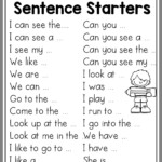 1st Grade Sentence Starters Teaching Kindergarten Writing Writing