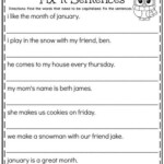 1st Grade Worksheets For January Language Arts Worksheets First