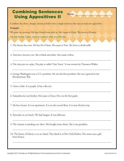 20 Combining Sentences Worksheet 5th Grade Simple Template Design