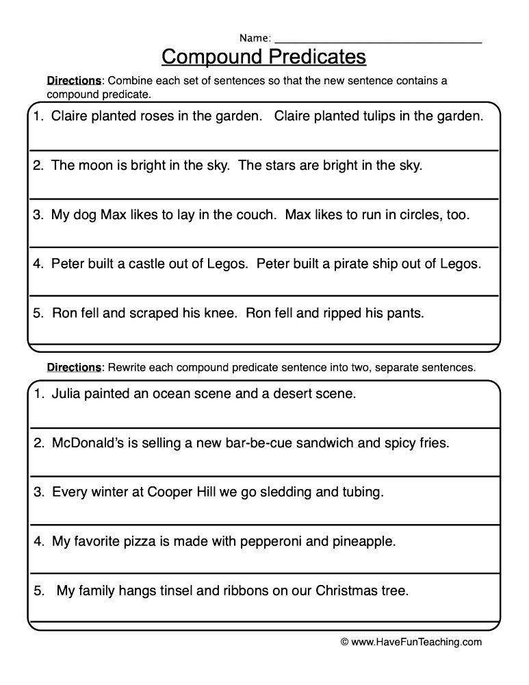 20 Complex Sentences Worksheet 6th Grade Worksheet From Home