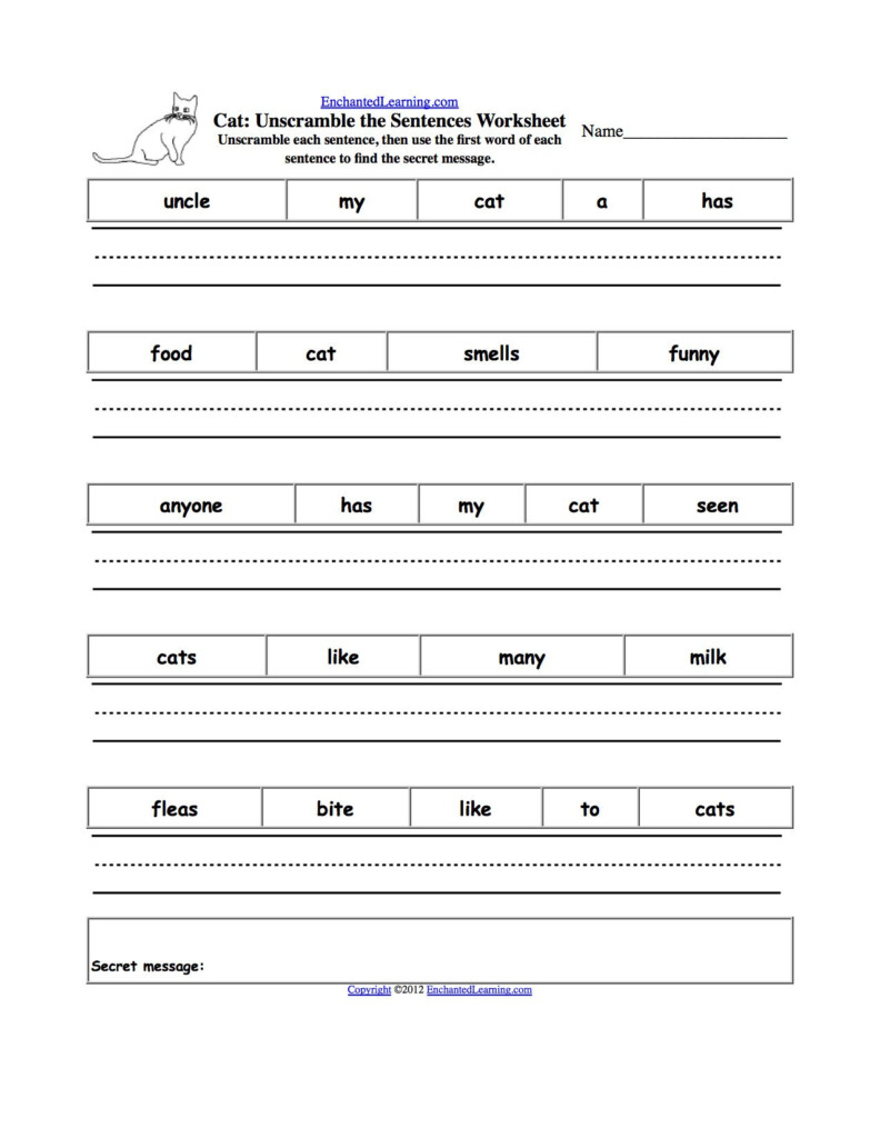 20 Scrambled Sentences Worksheets 3rd Grade Worksheet From Home