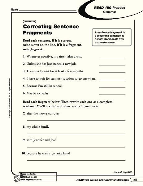  20 Sentence Or Fragment Worksheet Simple Template Design