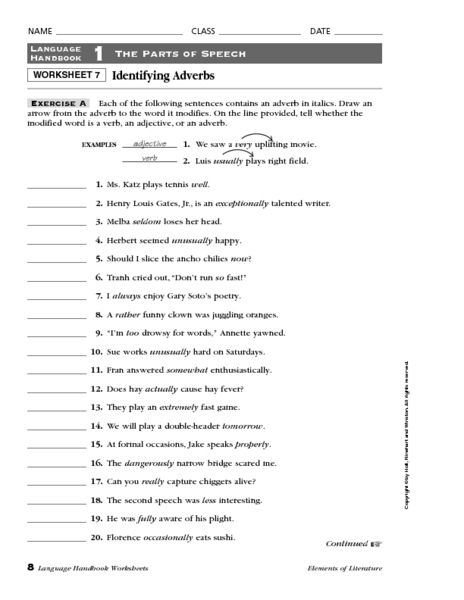 25 B sta Adverbs Worksheet Id erna P Pinterest