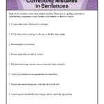 2nd Grade Grammar Correction Worksheets Example Worksheet Solving