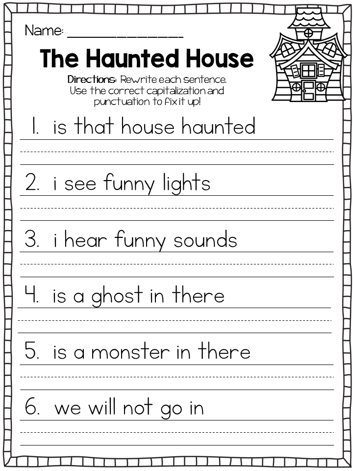 2nd Grade Sentence Editing Worksheets Shawn Woodard s Reading Worksheets