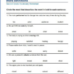 2nd Grade Vocabulary Worksheets Printable And Organized By Subject