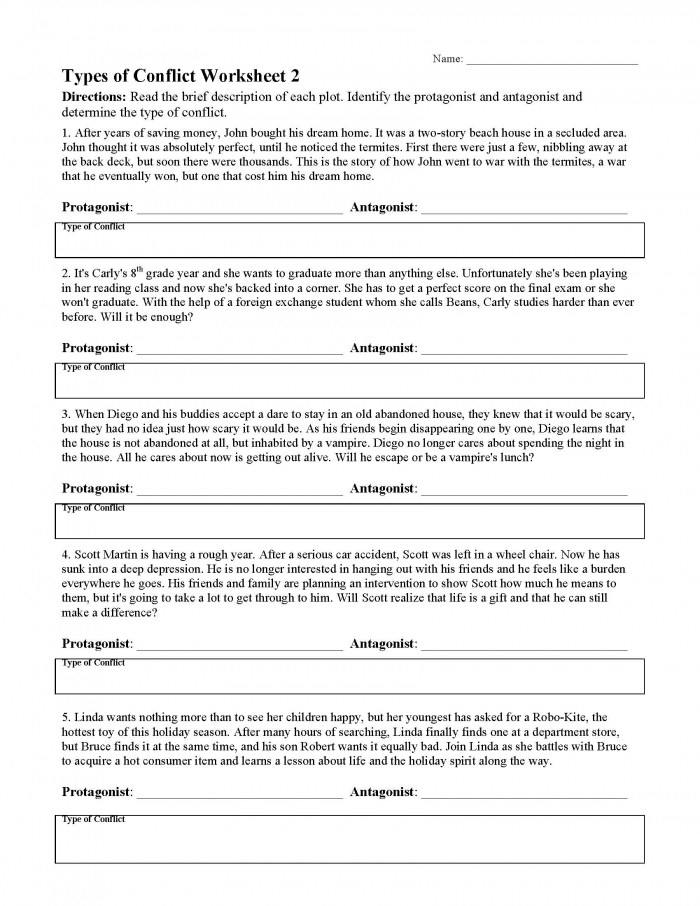 30 Conflict Worksheets Pdf Template Library