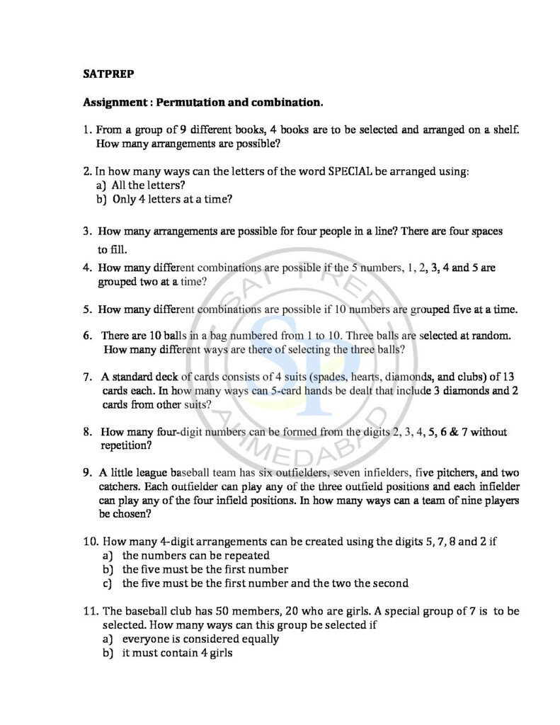 30 Permutations And Combinations Worksheet Answers Education Template