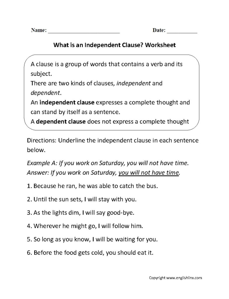 30 Phrase And Clause Worksheet Education Template