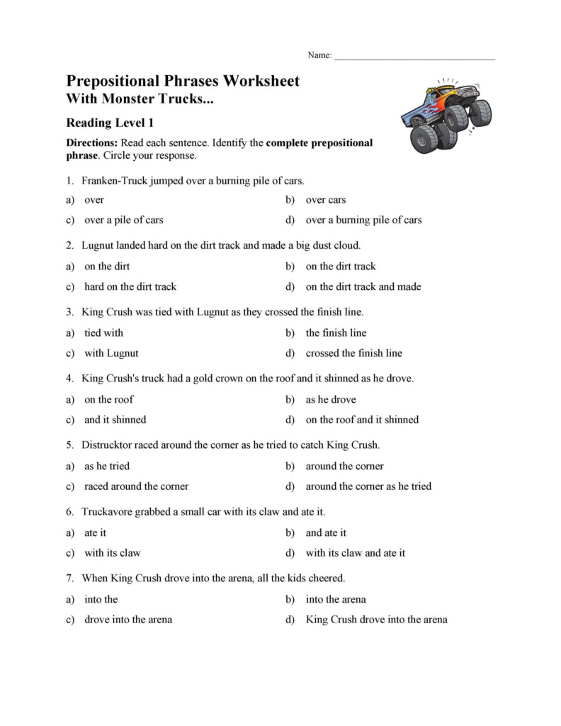 30 Prepositional Phrase Worksheet With Answers Education Template