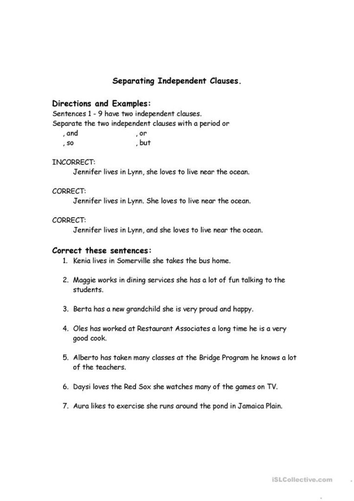 30 Run On Sentence Worksheet Education Template