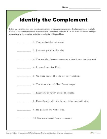 34 Subject Complement Worksheet With Answers Worksheet Resource Plans