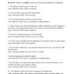 4 Types Of Sentences Worksheet 5Th Grade And Four Types Of Sentences