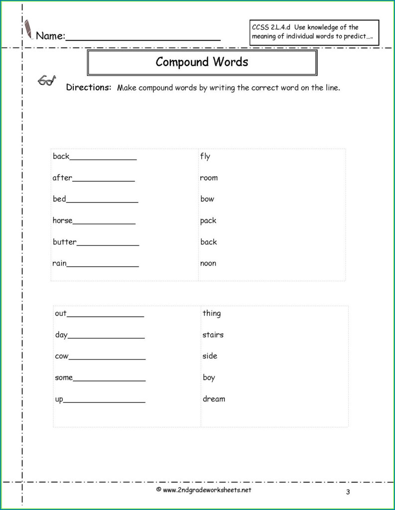 4th Grade Compound Words Worksheet Grade 4 Worksheet Resume 