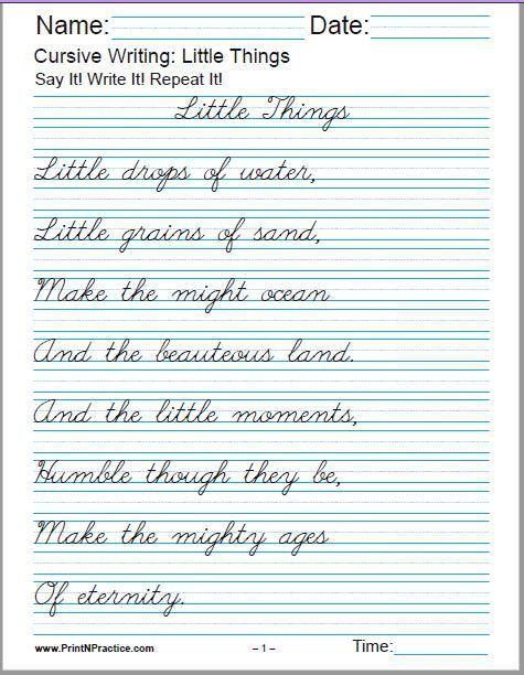 4th Grade Cursive Writing Sentences Worksheets Pdf Kind Worksheets