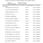 4th Grade Sentence Fragments Worksheets Google Search Sentence