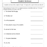 4th Grade Writing Complete Sentences Worksheets Kind Worksheets