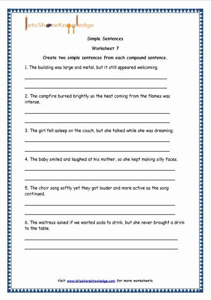 50 Compound Sentences Worksheet With Answers In 2020 Complex 