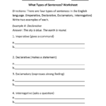 5th Grade Types Of Sentences Worksheet For Grade 5 Spesial 5