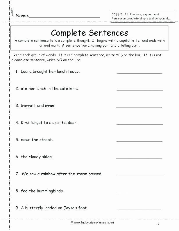 6th Grade Sentence Structure Worksheets Interrogative Sentences