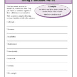 7th Grade Writing Worksheets Printable Transition Words Transition