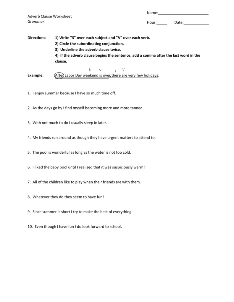 9 Adverb Clause Examples PDF DOC Examples