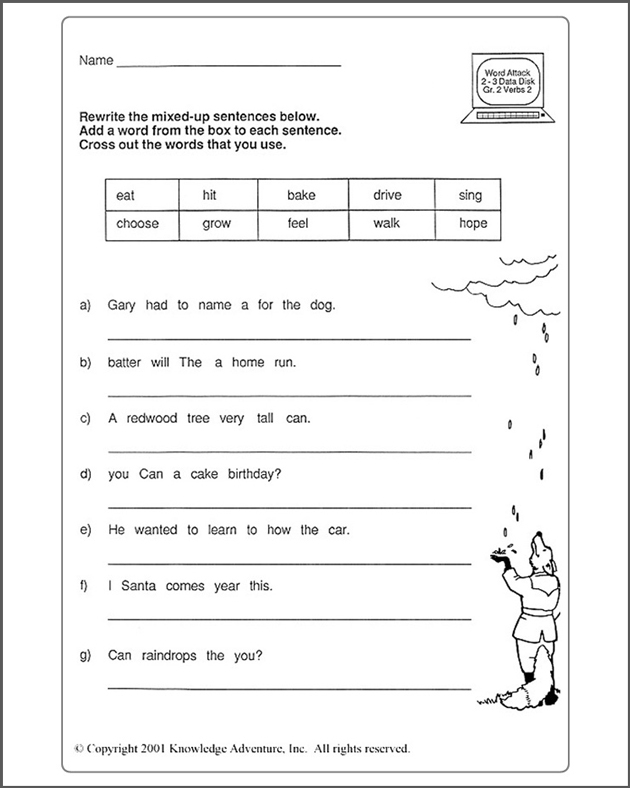 A Day In The Life Of Fearless Scrambled Sentences View Fun English 