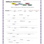 Adding To Sentences Sentence Worksheets For 1st Through 3rd Grade