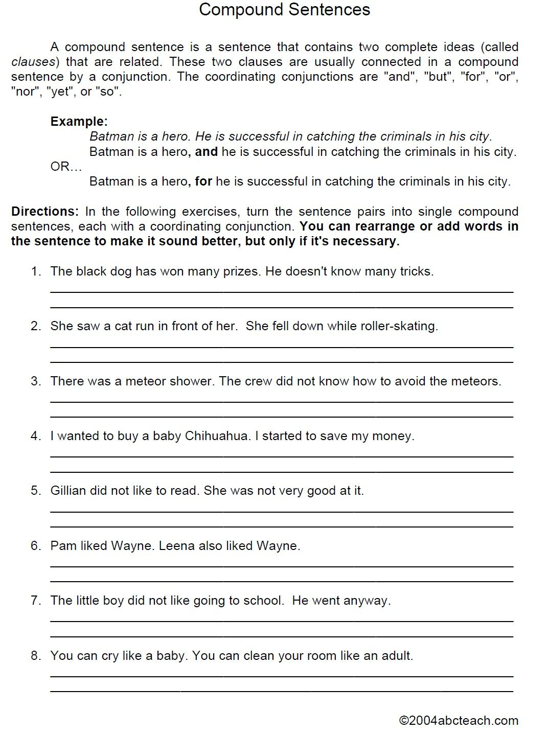 ADVANCED ENGLISH AUTONOMOUS PRACTICE Complex Sentences Worksheets