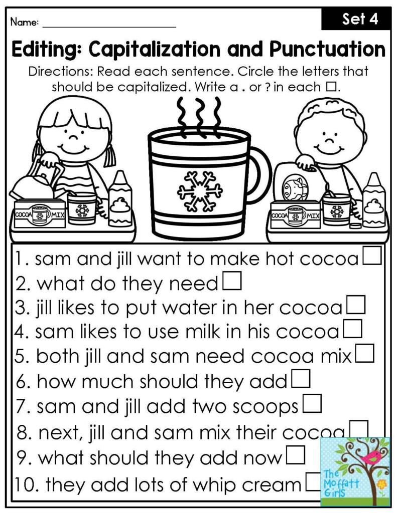 Capitalization And Punctuation Worksheets For Grade 1 Kidsworksheetfun