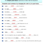 Change The Verbs To Past Tense Form Answer English Grammar Worksheets