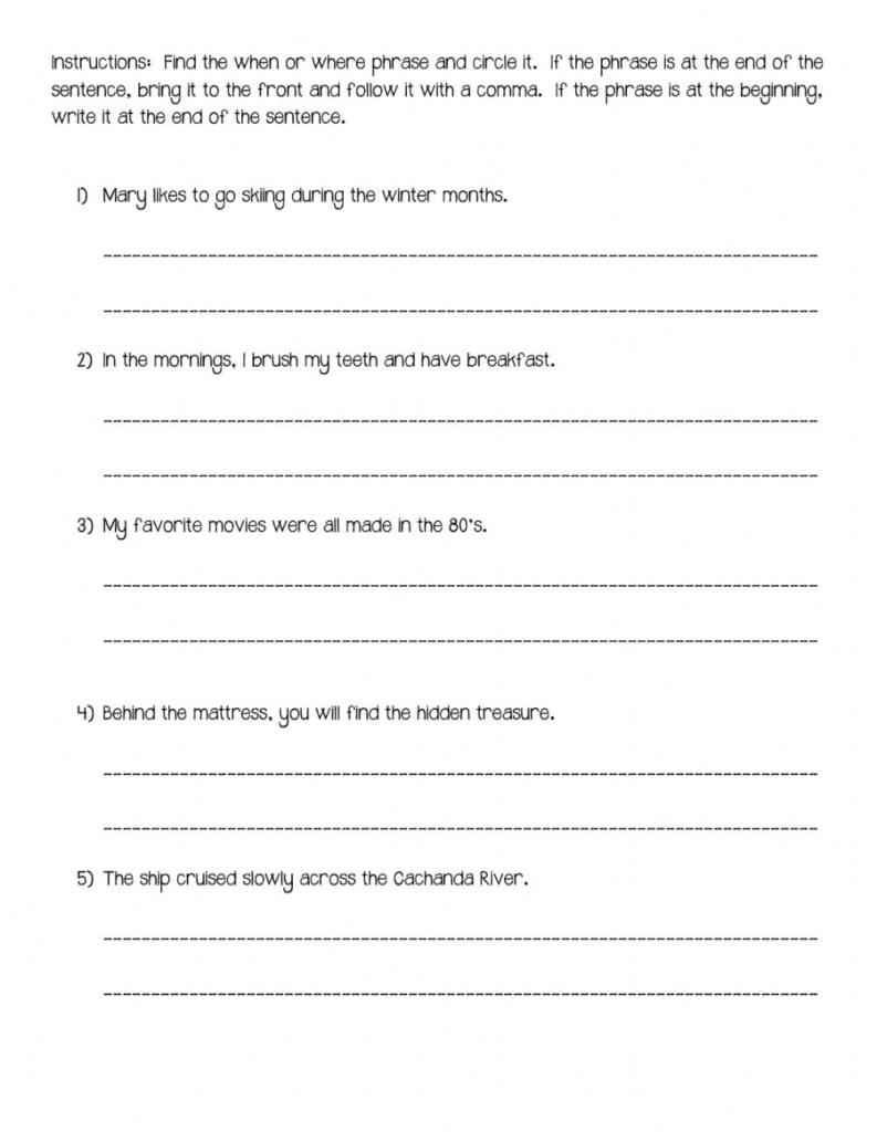 Changing Sentence Structure To Paraphrase Worksheet