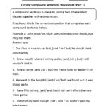 Circling Compound Sentences Worksheet Part 1 Compound Sentences