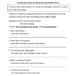 Combining Compound Sentences Worksheet Part 1 Compound Sentences