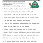 Comma Worksheet Read Each Sentence Add Commas To Separate The Things