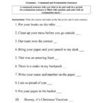 Command And Exclamation Sentences Worksheet