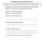 Commas Worksheets Paragraph Writing Worksheets Sentence Correction