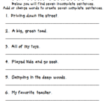 Complete And Incomplete Sentences Worksheet Free Worksheets Library