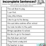 Complete Sentences Worksheets 4th Grade Writing A Plete Sentence First