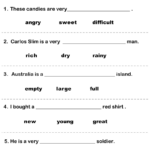 Complete The Sentence With Correct Adjective Worksheet Turtle Diary