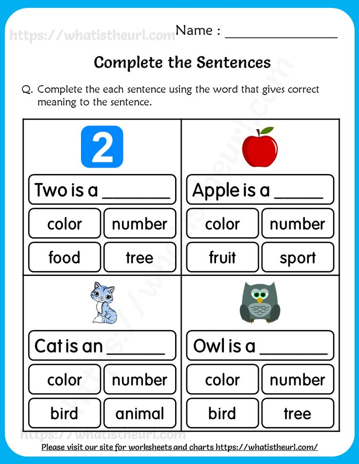 Complete The Sentences Worksheets For Grade 1 In 2021 1st Grade 