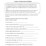 Complex Or Simple Sentence Worksheet Complex Sentences Worksheets