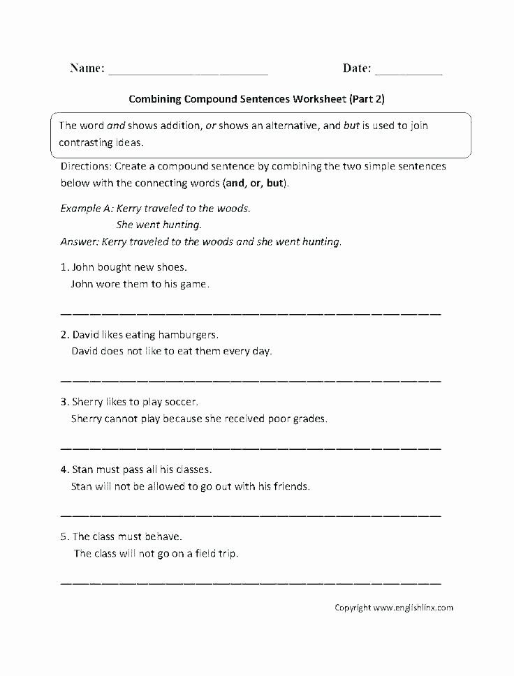 Complex Sentences Worksheet 3rd Grade Try This Sheet