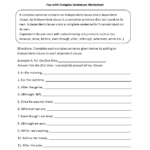 Complex Sentences Worksheets Fun With Complex Sentences Worksheet