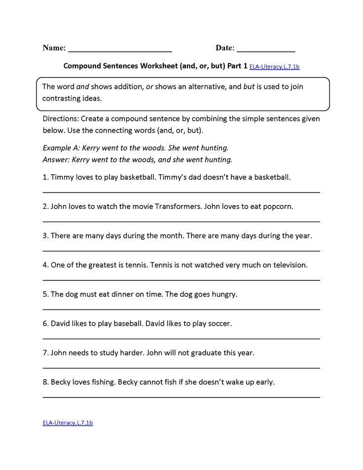 Complex Sentences Worksheets With Answers Pound Sentences Worksheet Ela 