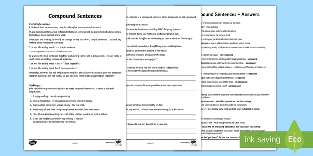 Compound Sentence KS2 Activity For Kids teacher Made 